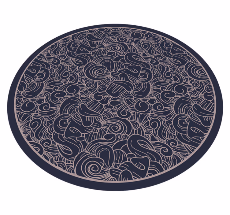 Abstrakt paisley vinyl stue teppe - Tenstickers