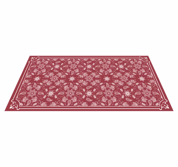 Vakre paisley blomster vinyl stue teppe - Tenstickers