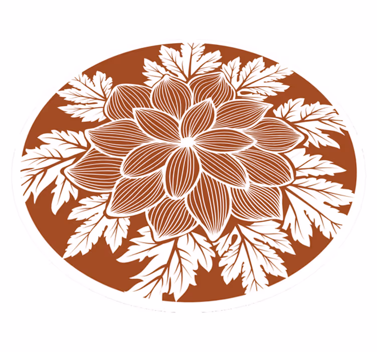 Blomster paisley fliser vinyl stue teppe - Tenstickers