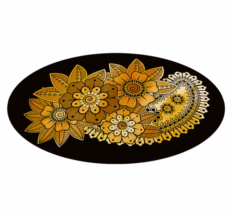 Paisley indisk stil vinyl stue teppe - Tenstickers
