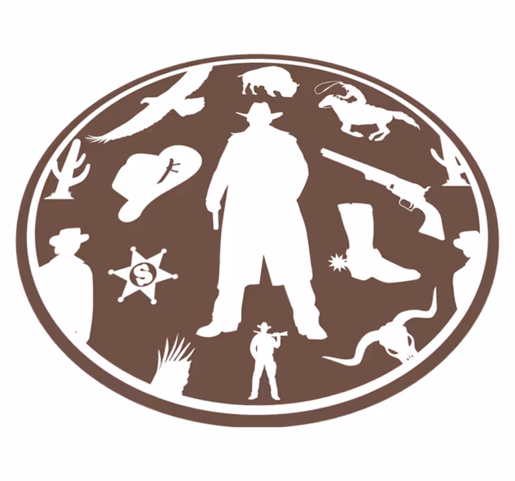 Cowboy silhuett vinyl teppe spedbarn - Tenstickers