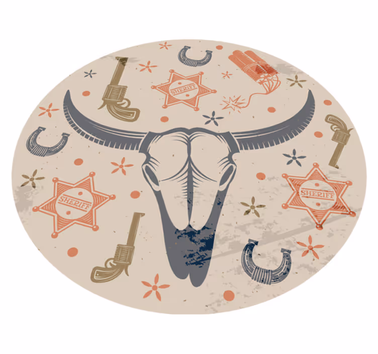 Cowboy element mønster barn vinyl teppe - Tenstickers