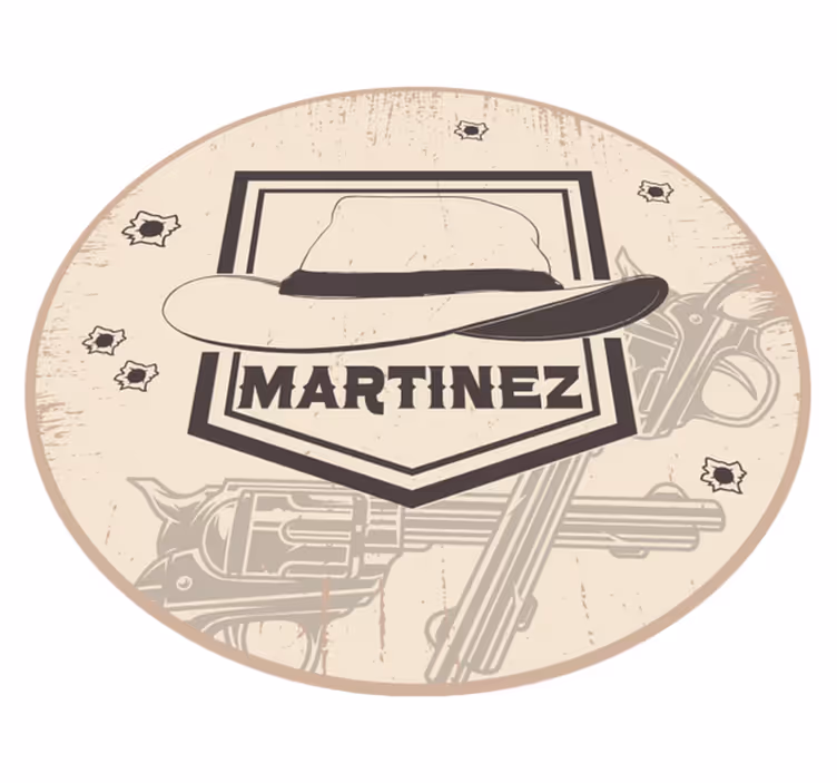 Cowboyhatt med navn vinylteppe med navn - Tenstickers