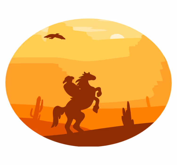 Solnedgang silhuett vinyl teppe dyr - Tenstickers