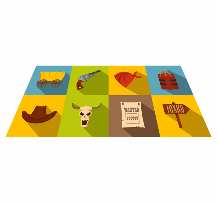Vestlige eventyr vinyl teppe spill - Tenstickers
