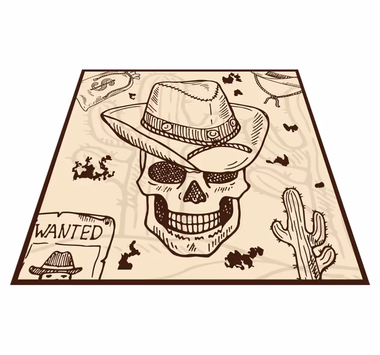 Illustrasjon med vestlig tema vinyl teppe ungdom - Tenstickers