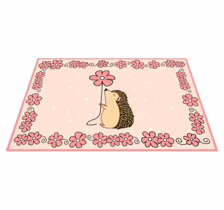 Pinnsvin floral vinyl teppe baby - Tenstickers