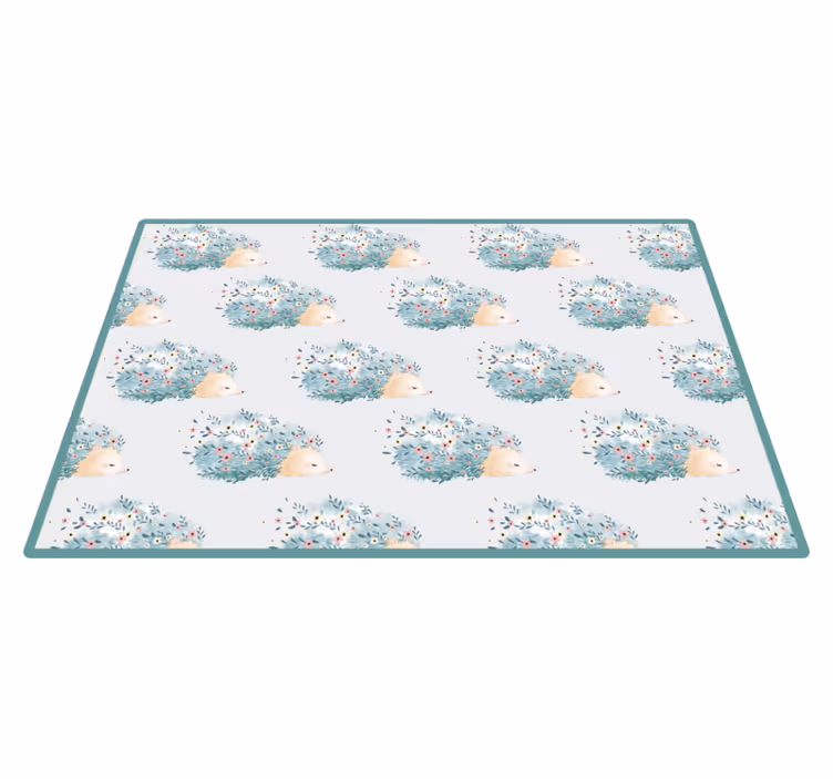 Pinnsvin blomstermønstre vinyl teppe baby - Tenstickers