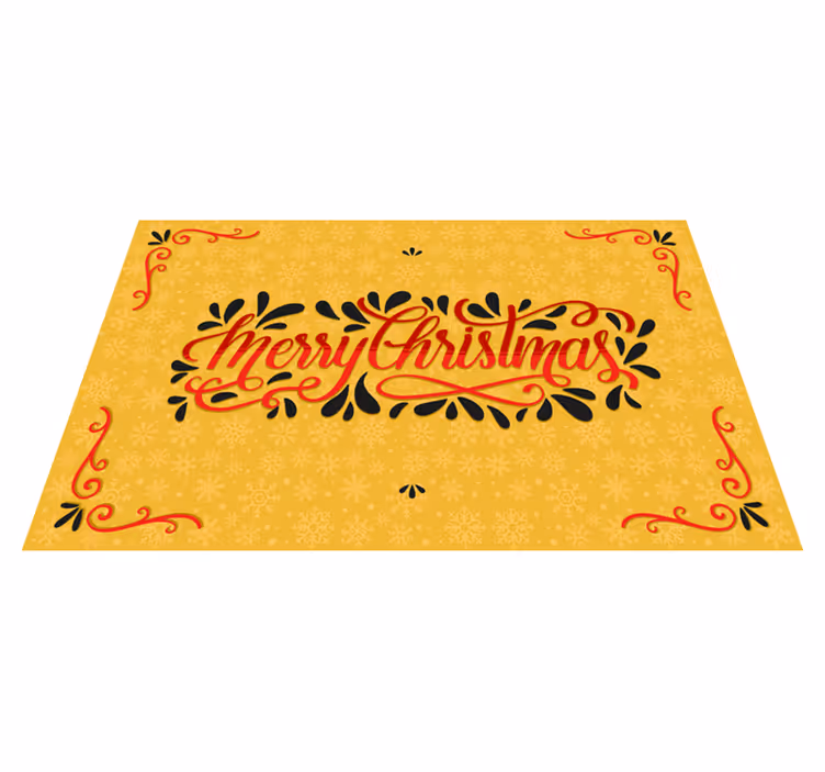 Festlige hilsener Jul vinyl teppe - Tenstickers