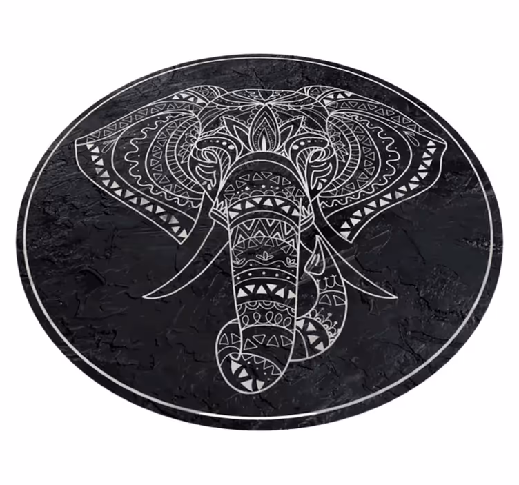 Mandala elefant vinyl teppe mandala - Tenstickers