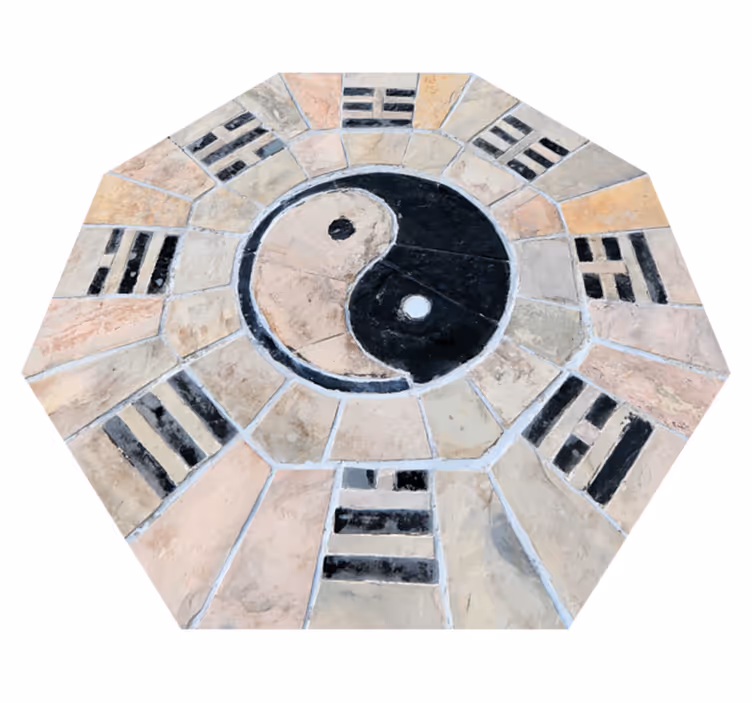 Marmor ying og yang tekstur teppe - Tenstickers