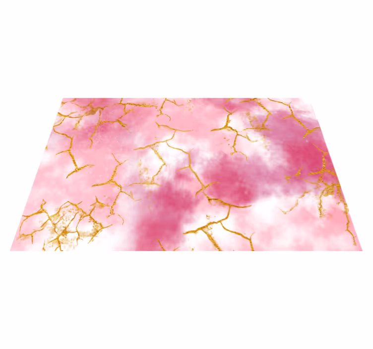 Champagne rose gull glitrer på et vinyl teppe i marmor - Tenstickers