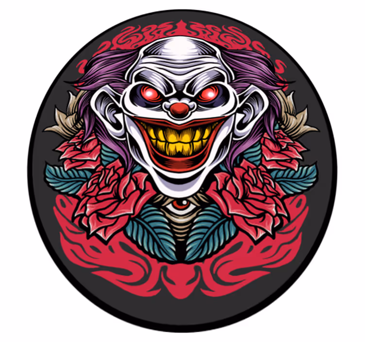 Klovn kunst halloween vinyl teppe - Tenstickers