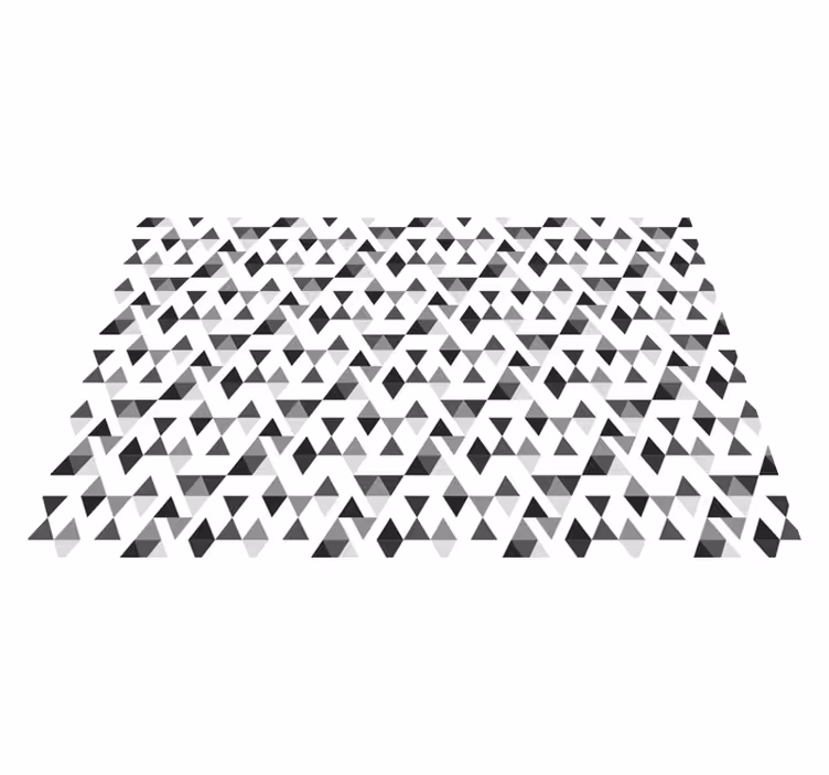 Svart og hvitt trekanter geometrisk vinylteppe - Tenstickers