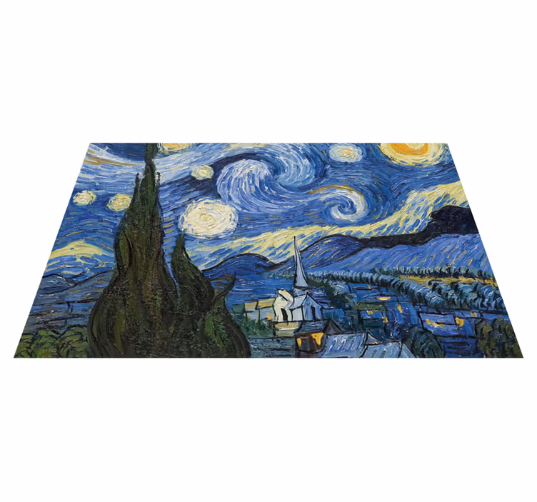 Van gogh starry night vinylteppe til spisestue - Tenstickers