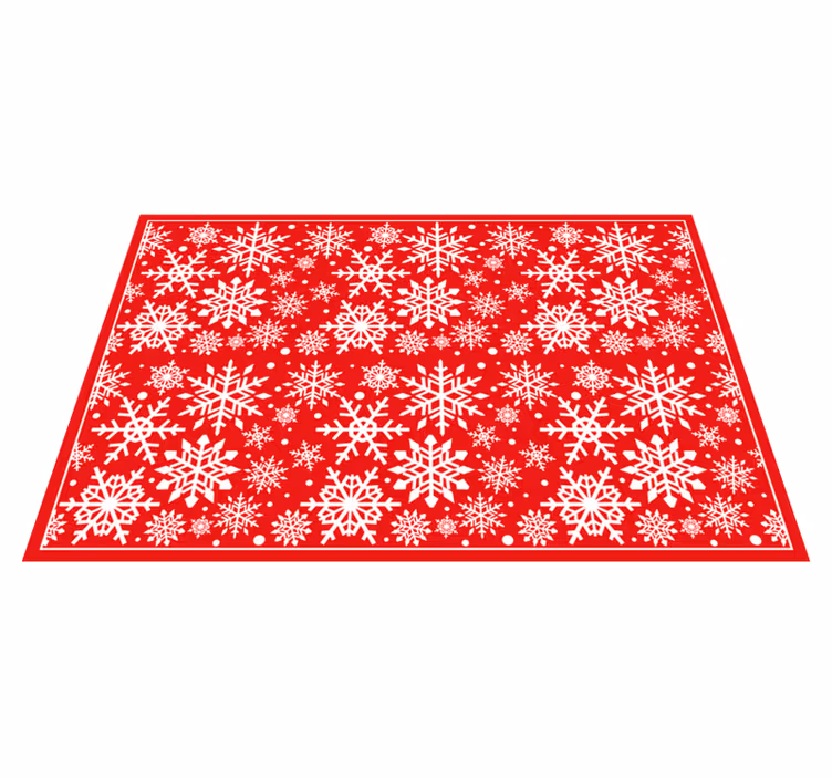 Festlig snøfnuggmotiv Jul vinyl teppe - Tenstickers
