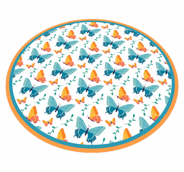 Sommerfugl sirkulær design vinyl teppe baby - Tenstickers