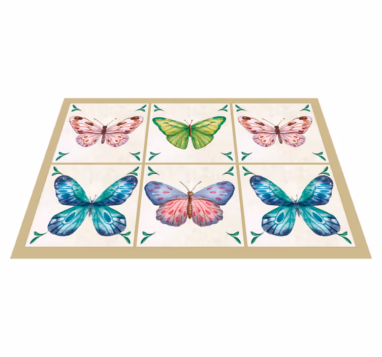 Sommerfugler fliser dyre vinyl teppe - Tenstickers