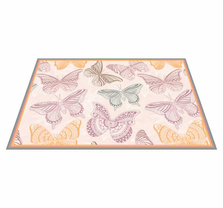 Sommerfugl mandala vinyl teppe mandala - Tenstickers