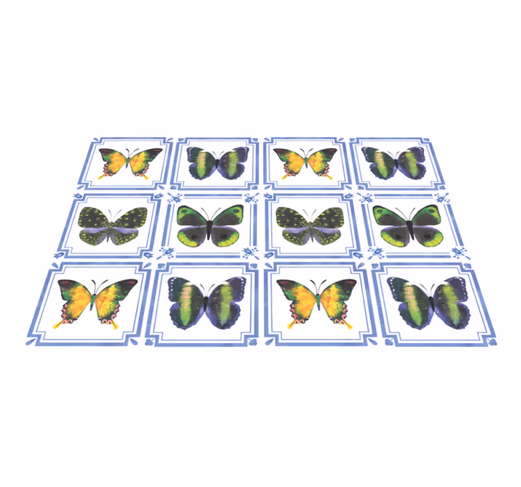 Sommerfugl mønster vinyl teppe dyr - Tenstickers