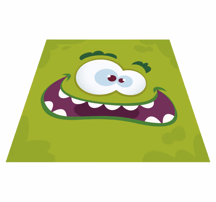 Monster grønt vinyl teppe barn vinyl teppe - Tenstickers
