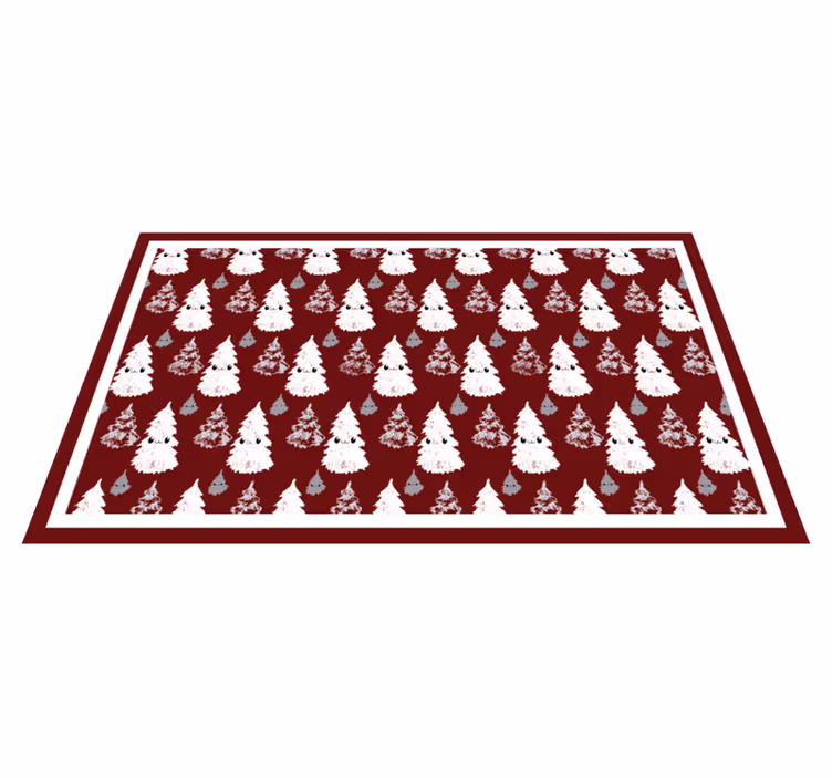 Festlig granmønster Jul vinyl teppe - Tenstickers