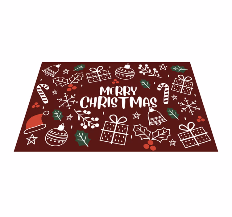 God jul morsom vinylrugs grønt teppe - Tenstickers
