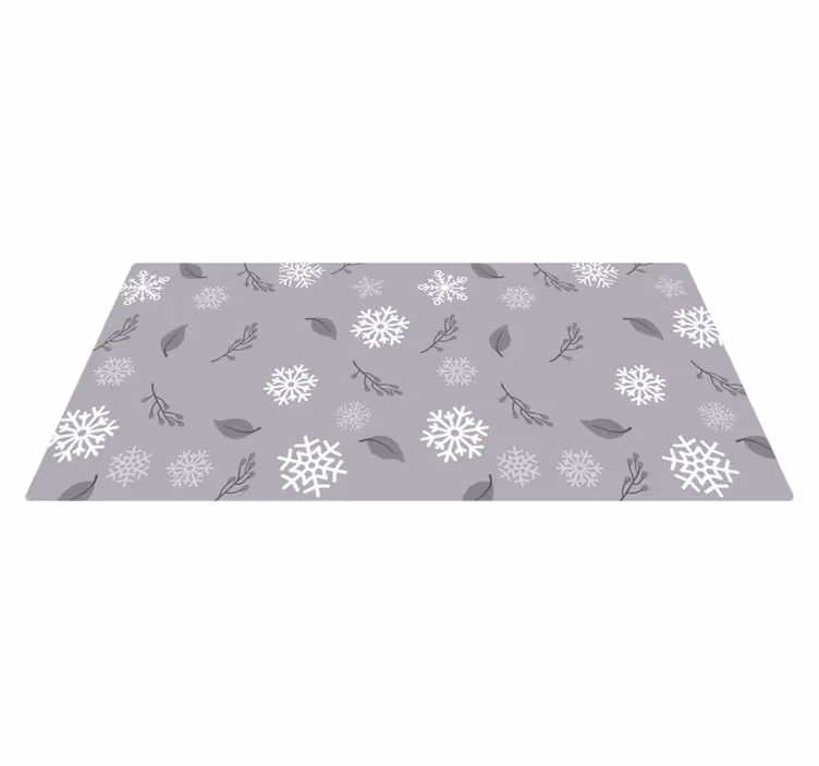 Grå bakgrunn snøfnugg juletre matte - Tenstickers