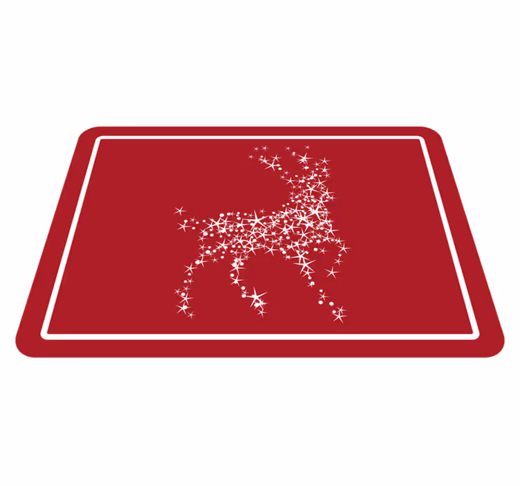 Rød glitrende rein juletre matte - Tenstickers