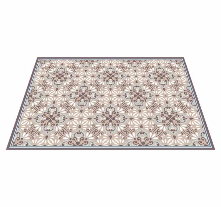 Beige hvit mosaikk vinylteppeteppe - Tenstickers
