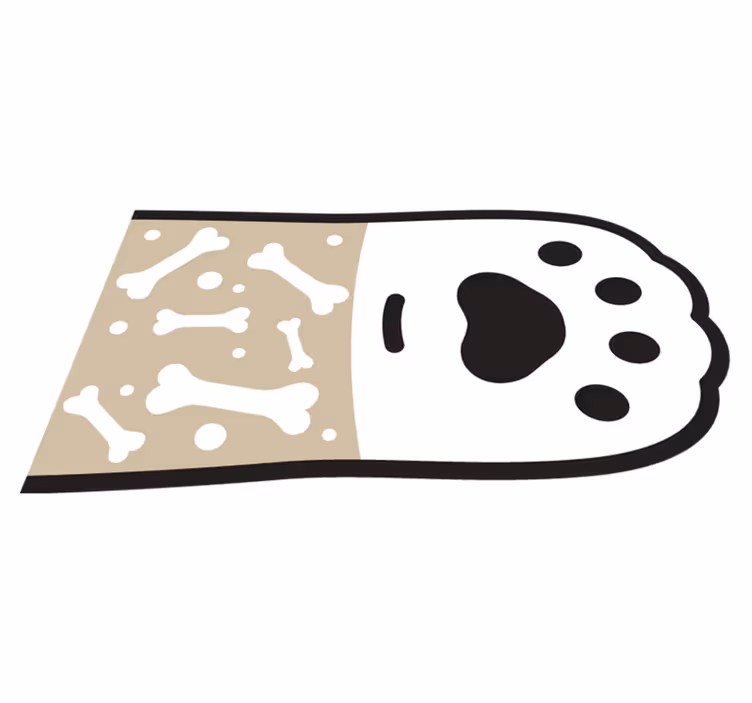 Hund potetrykk og bein dyr teppe - Tenstickers