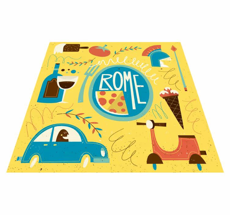 Morsomt roma verdens kart vinylteppe - Tenstickers