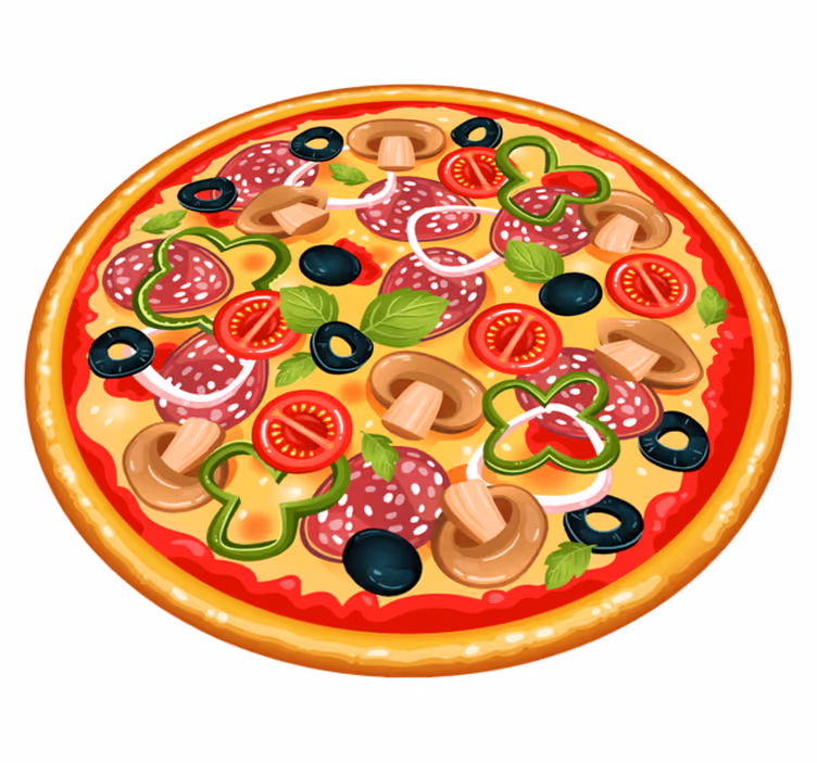 Italia pizza sirkulært vinylteppe - Tenstickers