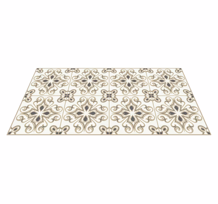 Marokkansk stil med blomster moderne vinylteppe - Tenstickers