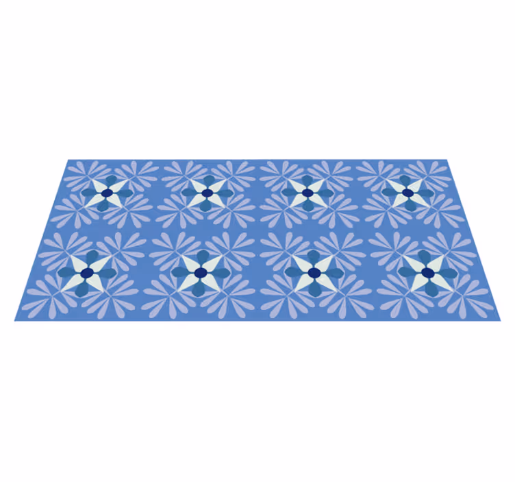 Floral symmetri mønster vinyl teppe blomster og planter - Tenstickers