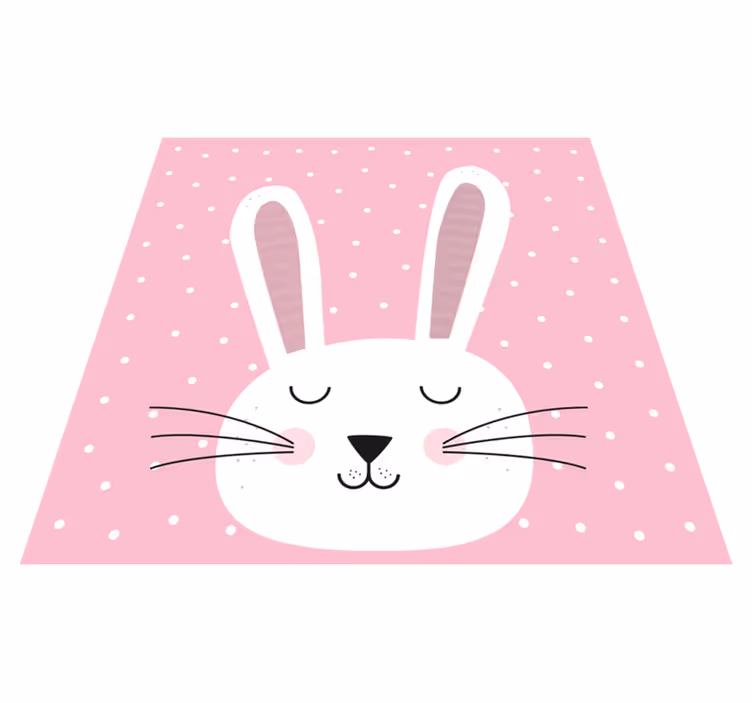 Søt rosa kanin vinyl teppe - Tenstickers