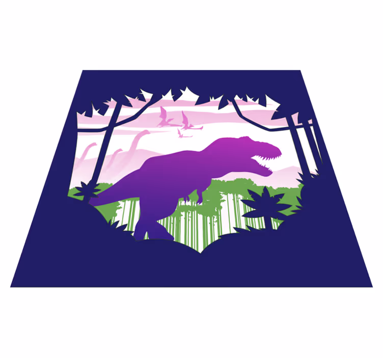 Lilla dinosaur barn vinyl teppe - Tenstickers