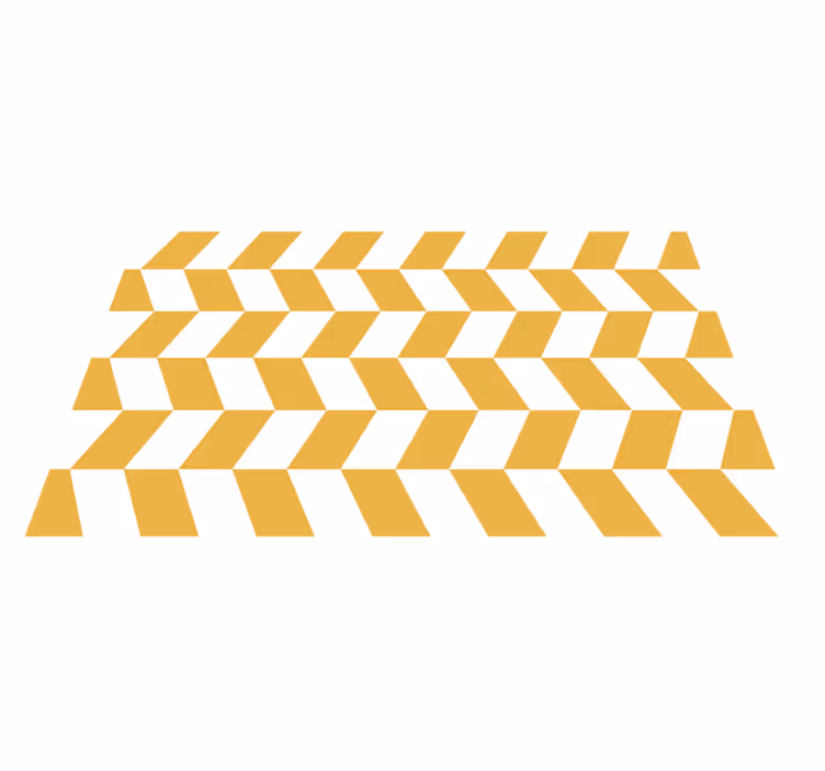 Geometriske hvite og gule figurer vinyl teppe - Tenstickers