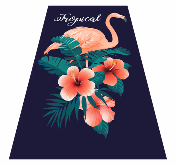 Tropisk flamingo vinyl teppe dyr - Tenstickers