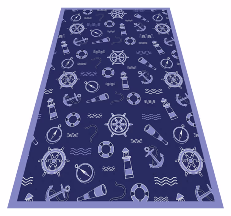 Nautisk motiv vinyl teppe stue - Tenstickers
