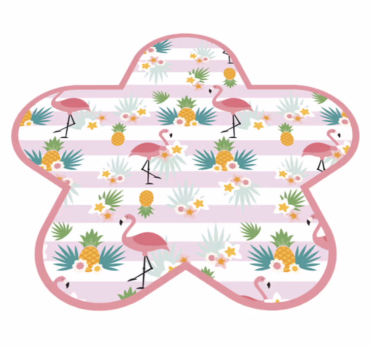 Striper flamingoer ananas striper teppe - Tenstickers