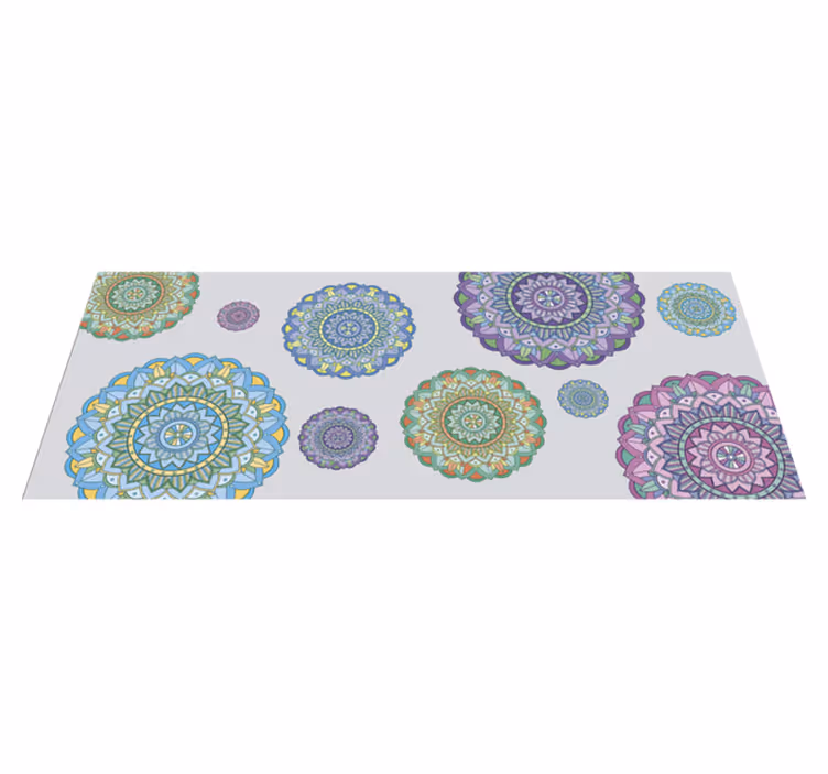 Mandala ensemble vinyl teppe mandala - Tenstickers
