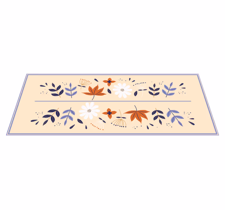 Botanisk motivensemble vinyl teppe blomster og planter - Tenstickers
