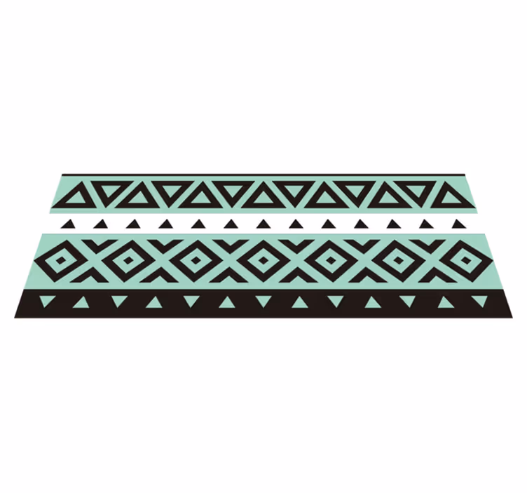 Tribal sort mønster etnisk vinyl teppe - Tenstickers
