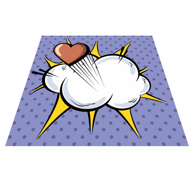 Pop art tegneserie vintage vinyl teppe - Tenstickers