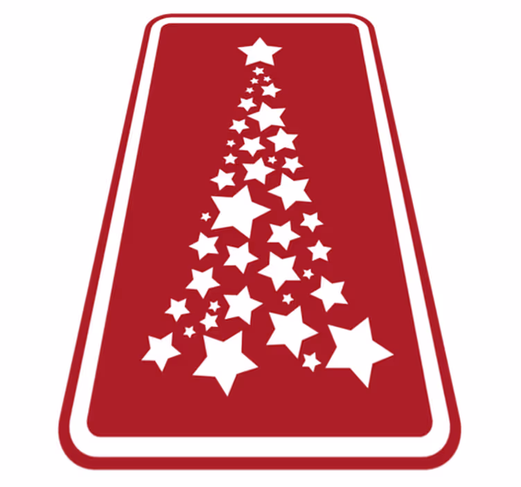 Rød og hvit stjerne tre juletre matte - Tenstickers