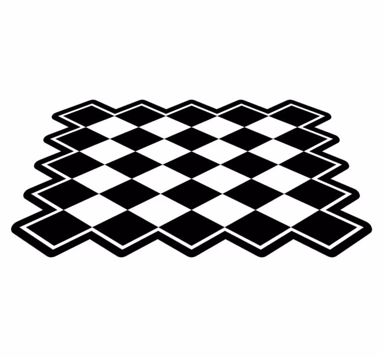 Rutete mønster vinyl teppe geometrisk - Tenstickers