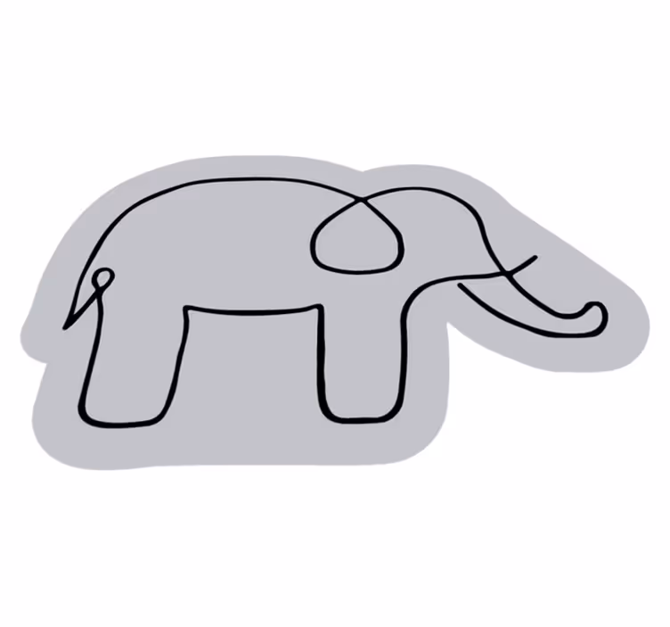 Elefant skisse dyreteppe - Tenstickers