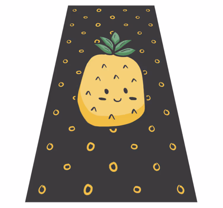 Vinylteppe ananas med blad blomsterteppe - Tenstickers