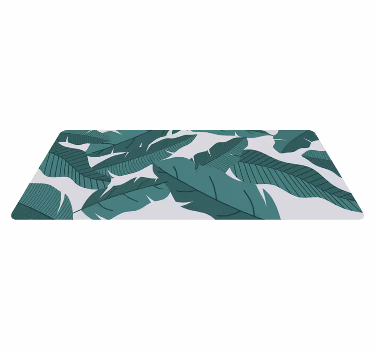 Botanisk bladdesign vinyl teppe blomster og planter - Tenstickers